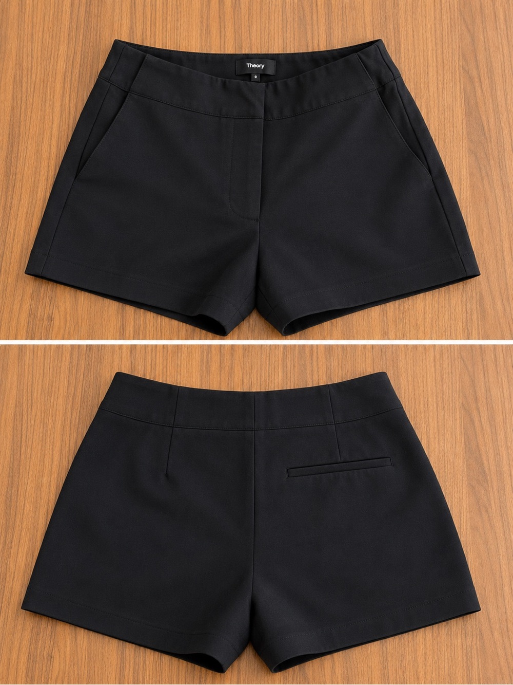 Theory Black High-Waist Tailored Shorts